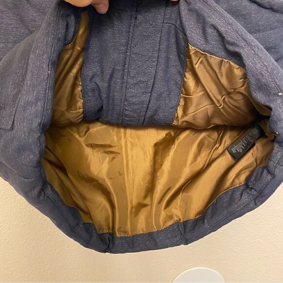 H&M Men’s full zip Puffer Vest blue chambray front pockets size 40R - Picture 7 of 8